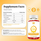 VITA GLOBE Vitamina D3 5000 IU (250 mcg) con Zinc y Equinácea - Gominolas Extra Fuertes para el Apoyo de Huesos y Sistema Inmunitario, 60 unidades (Pack de 2)