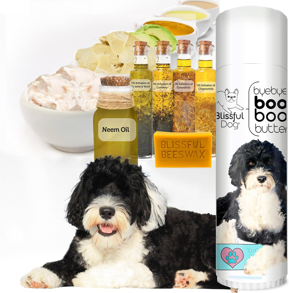 Portuguese Water Dog Boo Boo Butter, 0.50 oz – Aceite de oliva, ricino, aguacate, almendra y coco : mezcla de – Image 2
