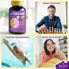L-Tirosina 500 mg, 120 Cápsulas Veganas - NextGenU