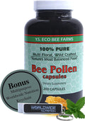 Y.S. Eco Bee Farms Polen de Abeja 100% Puro Orgánico Silvestre - 200 Cápsulas