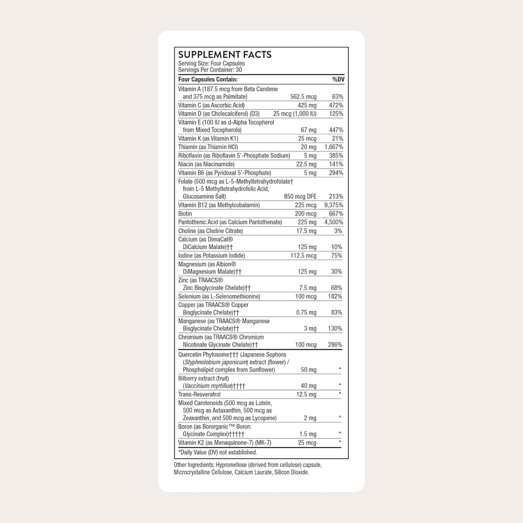 THORNE Advanced Nutrients - Daily Multivitamin with Antioxidants, Resveratrol, and Cranberry