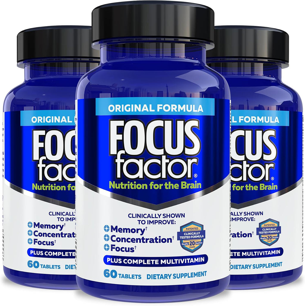 Focus Factor Nutrition for The Brain – Multivitamínico Completo con Bacopa y Vitaminas B6, B12, D, 180 Comprimidos
