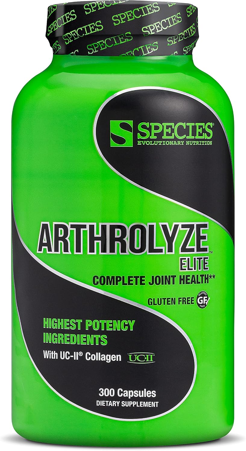 Species Nutrition Arthrolyze Suplemento para la Reparación Articular, Fortificado con Colágeno UC-II, MSM, Glucosamina, Condroitina, Alto Poder de Soporte de Tejido Conectivo y Articulaciones (300 Cápsulas)