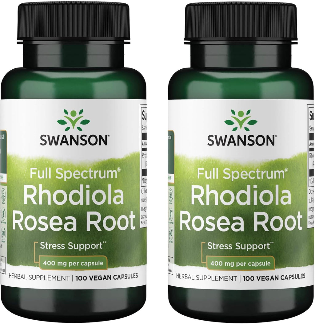 Swanson Rhodiola Rosea Raíz - 400 mg, 100 Cápsulas (2 Pack)
