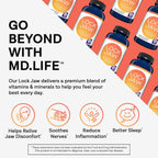 MD.LIFE Lock Jaw Assistance - Suplemento para Alivio de la Mandíbula - 60 Cápsulas Veganas - Doble Potencia