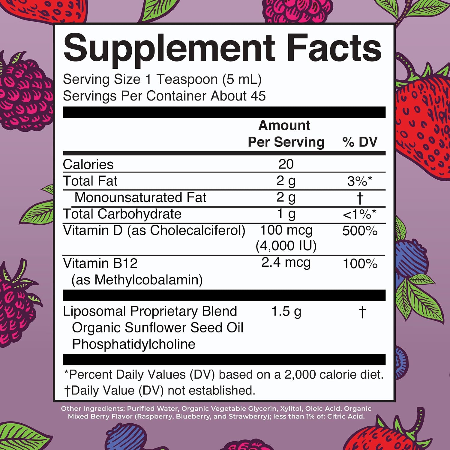 Megadose Vitamina D3 Liposomal 4000 UI - MaryRuth's