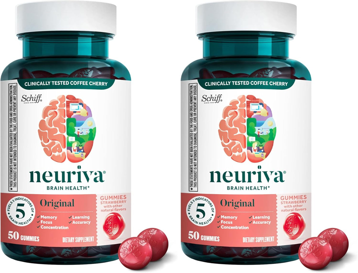 NEURIVA Plus Gominolas Nootrópicas para Memoria y Concentración, Sabor Fresa, 50 unidades (Pack de 3) – Image 10