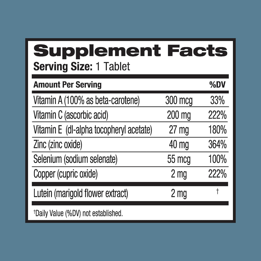 Bausch + Lomb Ocuvite Suplemento de Vitaminas y Minerales con Luteína, 120 Comprimidos (Pack de 3)