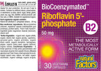 BioCoenzymated Riboflavina 5'-Fosfato 50mg, 30 Cápsulas Vegetales - Natural Factors