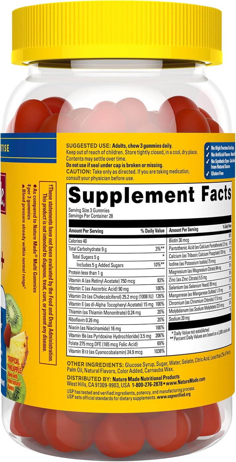 Nature Made Advanced Multivitamin Gummies 50+ para Él - 84 Gominolas