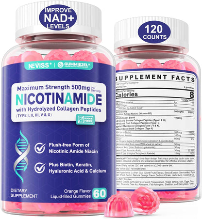 NEVISS Nicotinamida 500mg Gomitas – – Metabolismo energético: La niacina contribuye al metabolismo energético – Image 1