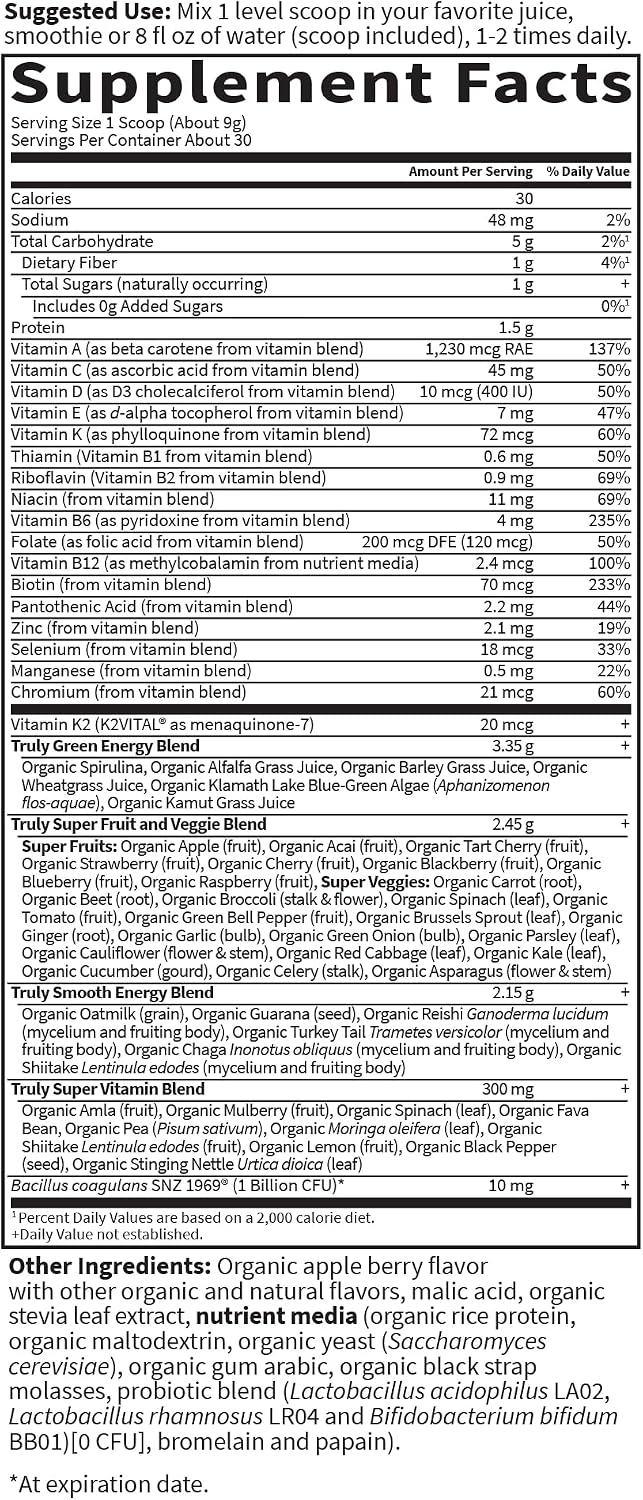 Garden of Life Sport Organic Greens – Apple Berry (270g)