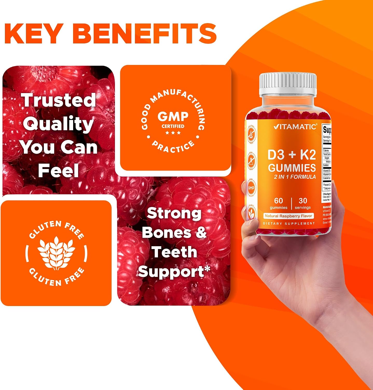 Vitamatic Vitamina D3 + K2 Gominolas – 60 unidades