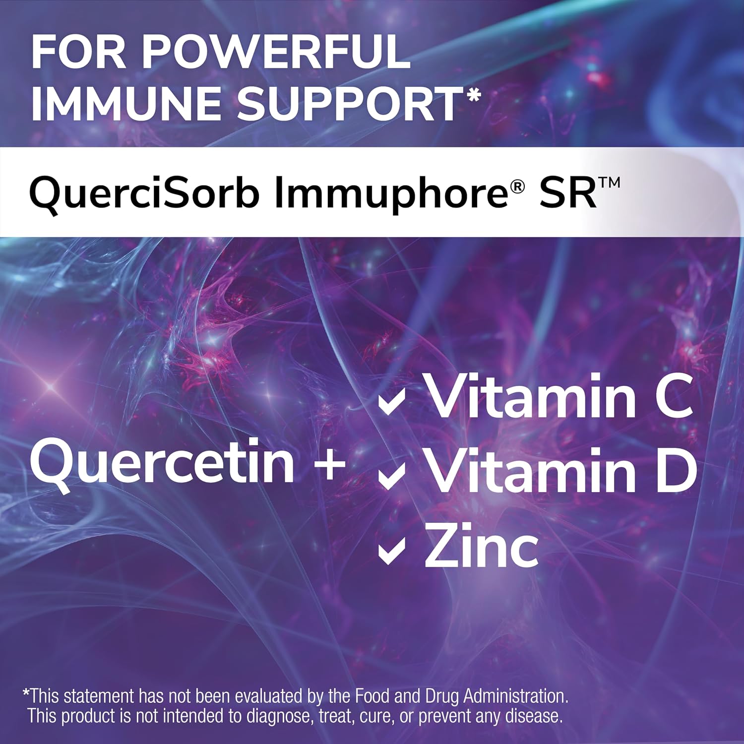QuerciSorb Immuphore SR Quercetina con Vitamina C, D3 y Zinc - Apoyo Inmunitario - 400mg, 120 Cápsulas Vegetales