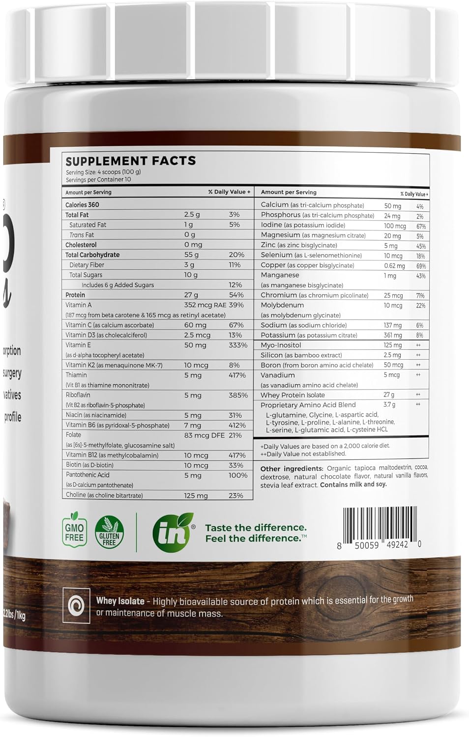 Absorb Plus Isolate Protein - Suplemento Nutricional para la Salud Digestiva, 2.2 lbs, Sabor Simply Chocolate