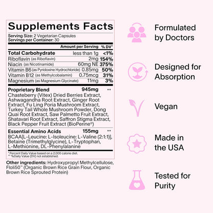 Ladywell Daily Hormone Balance Cápsulas - – Ashwagandha: Un adaptógeno que ayuda al cuerpo a manejar el estrés, lo – Image 6