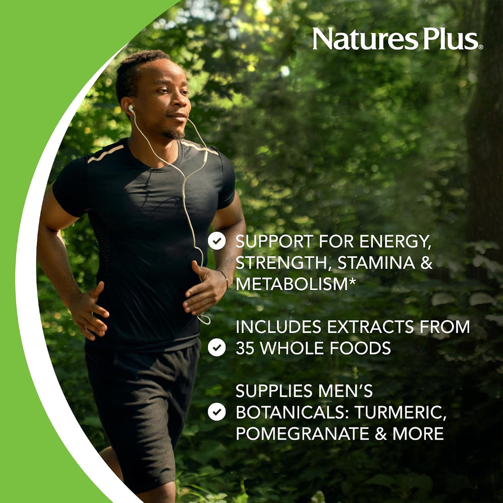 NaturesPlus Source of Life Garden Men's Once Daily Multivitamin - 30 Comprimidos - Multivitamínico Orgánico para Hombres