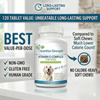 Nutrition Strength Vitamina D para Perros con Calcio, Magnesio y Zinc - 120 Comprimidos Masticables