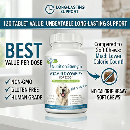 Nutrition Strength Vitamina D para Perros – Magnesio: Implicado en más de 300 reacciones enzimáticas, incluyendo – Image 7