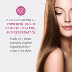 Reserveage Beauty Keratin Hair Booster con Biotina y Resveratrol - Suplemento para Cabello y Uñas - 120 Cápsulas