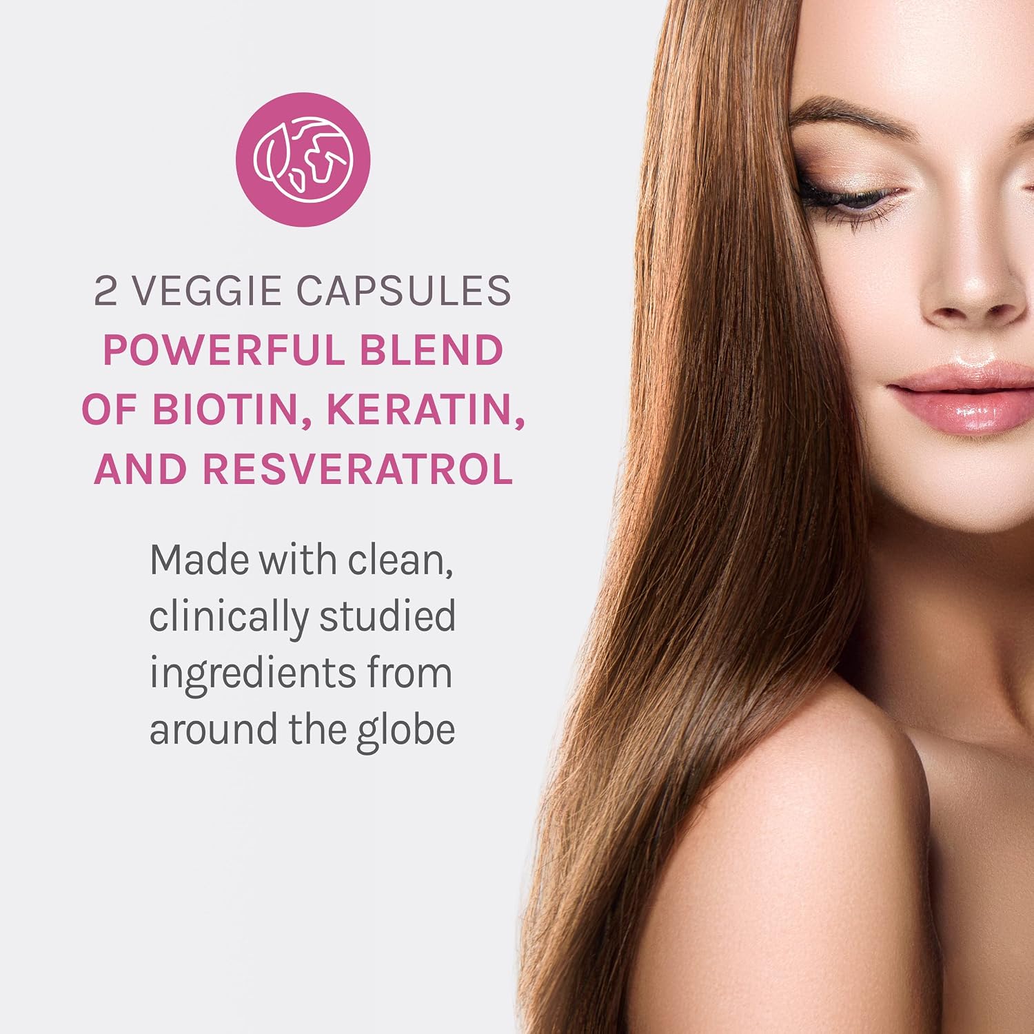 Reserveage Beauty Keratin Hair Booster con Biotina y Resveratrol - Suplemento para Cabello y Uñas - 120 Cápsulas