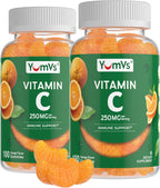 YumVs Gominolas de Vitamina C para Adultos - 250 mg con Sabor a Naranja - 200 Gominolas (2 Envases)