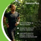 NaturesPlus Source of Life Garden Multivitamínico para Hombres - 90 Comprimidos - Ayuda a Mantener la Energía y el Sistema Inmunológico - Certificado Orgánico USDA, Sin OGM, Vegano, Sin Gluten, Sin Hierro - 30 Dosis