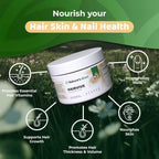 HairVive Suplemento de Crecimiento Capilar para Mujeres - Acelerador de Crecimiento del Cabello con Biotina, Colágeno y Saw Palmetto - Sabor a Tarta de Manzana 96g