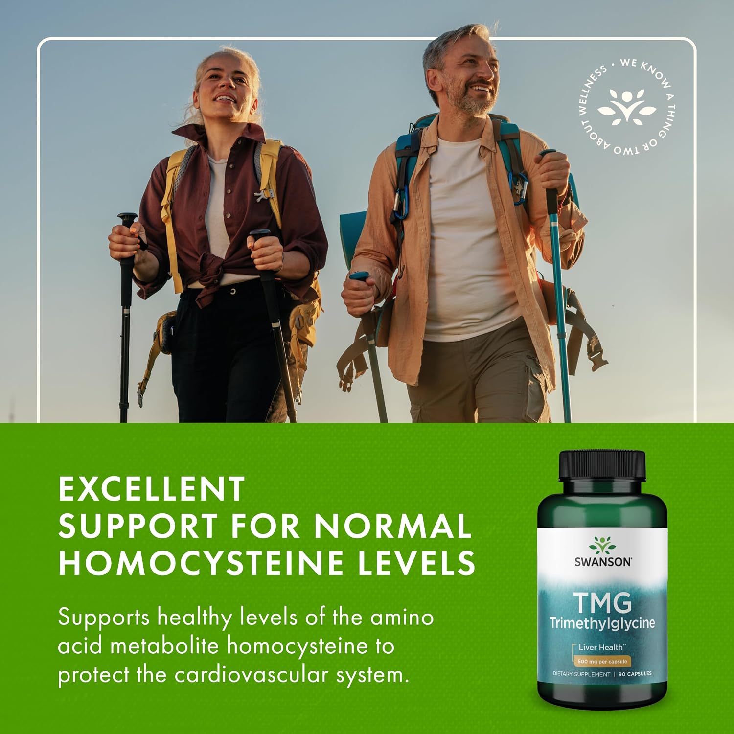 Swanson TMG Trimetilglicina – 90 Cápsulas (500 mg cada una)