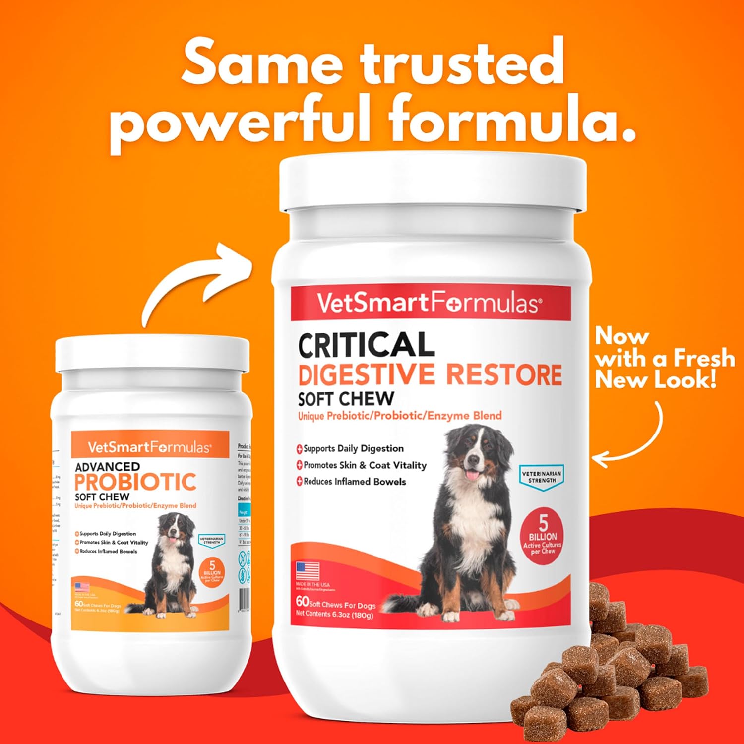Critical Digestive Restore Soft Chews para Perros - Apoyo Probiótico de Fuerza Veterinaria con 10 Mil Millones de UFC por Dosis
