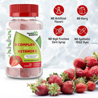 Strawberry Flavored Vitamin B Complex Gummies - Complejo B con Vitamina C