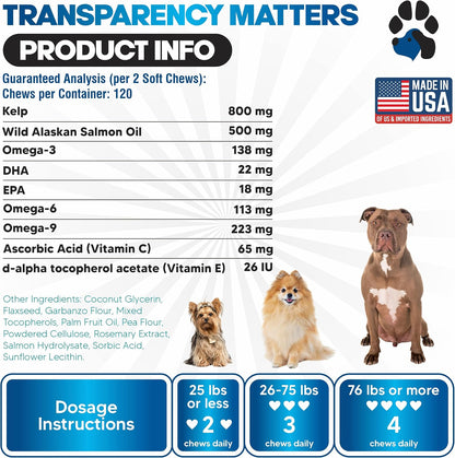 PlanoPaws Wild Alaskan Salmon Oil Chews para – Sistema inmunológico: La mezcla con vitamina C, vitamina E y kelp – Image 6