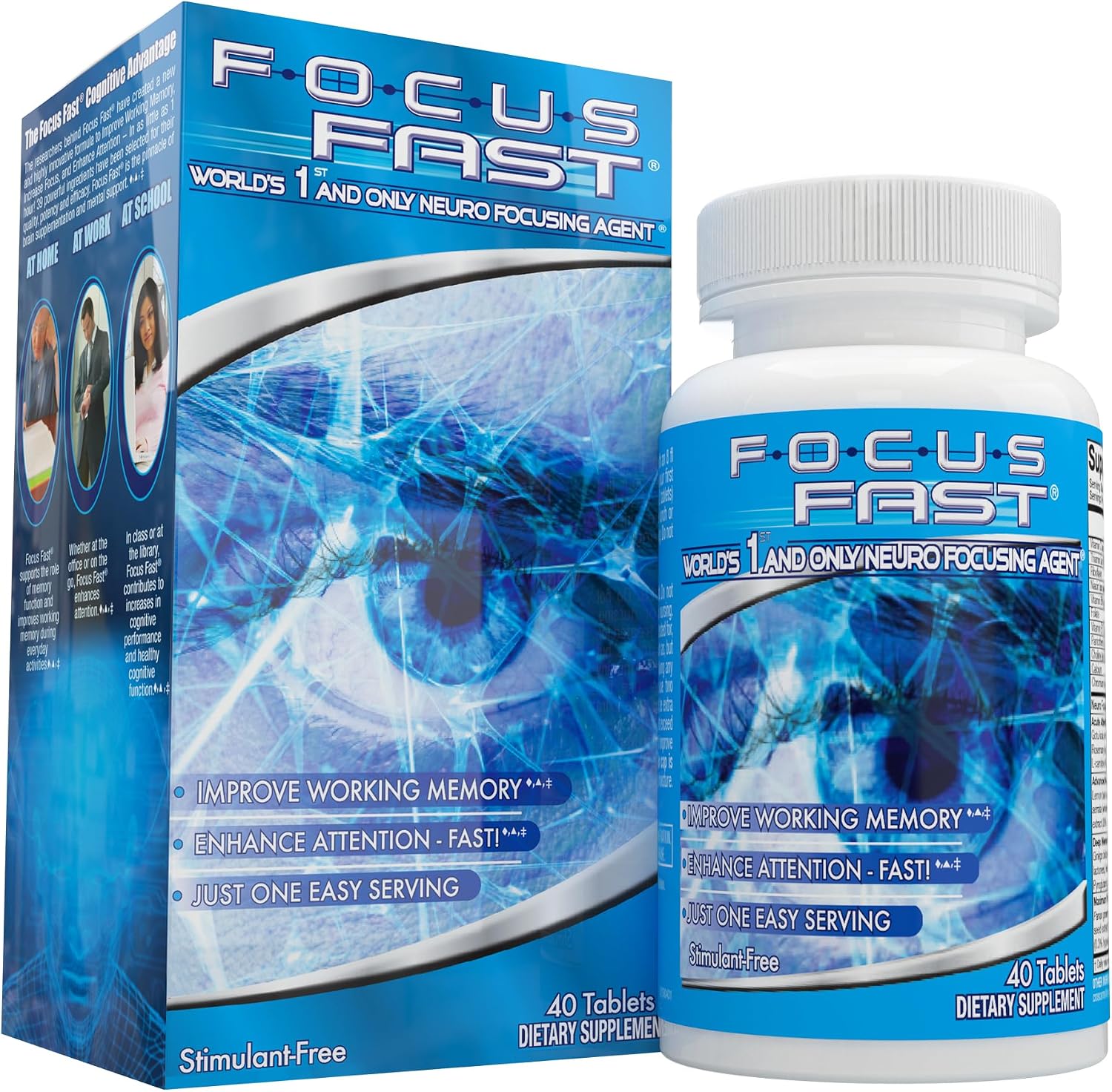Focus Fast Brain Supplement - Mejora la Memoria, Concentración y Cognición