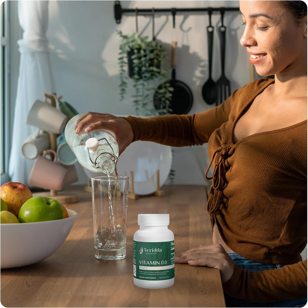 Vitamina D3 2000 UI – 100 Cápsulas Blandas Sin Gluten