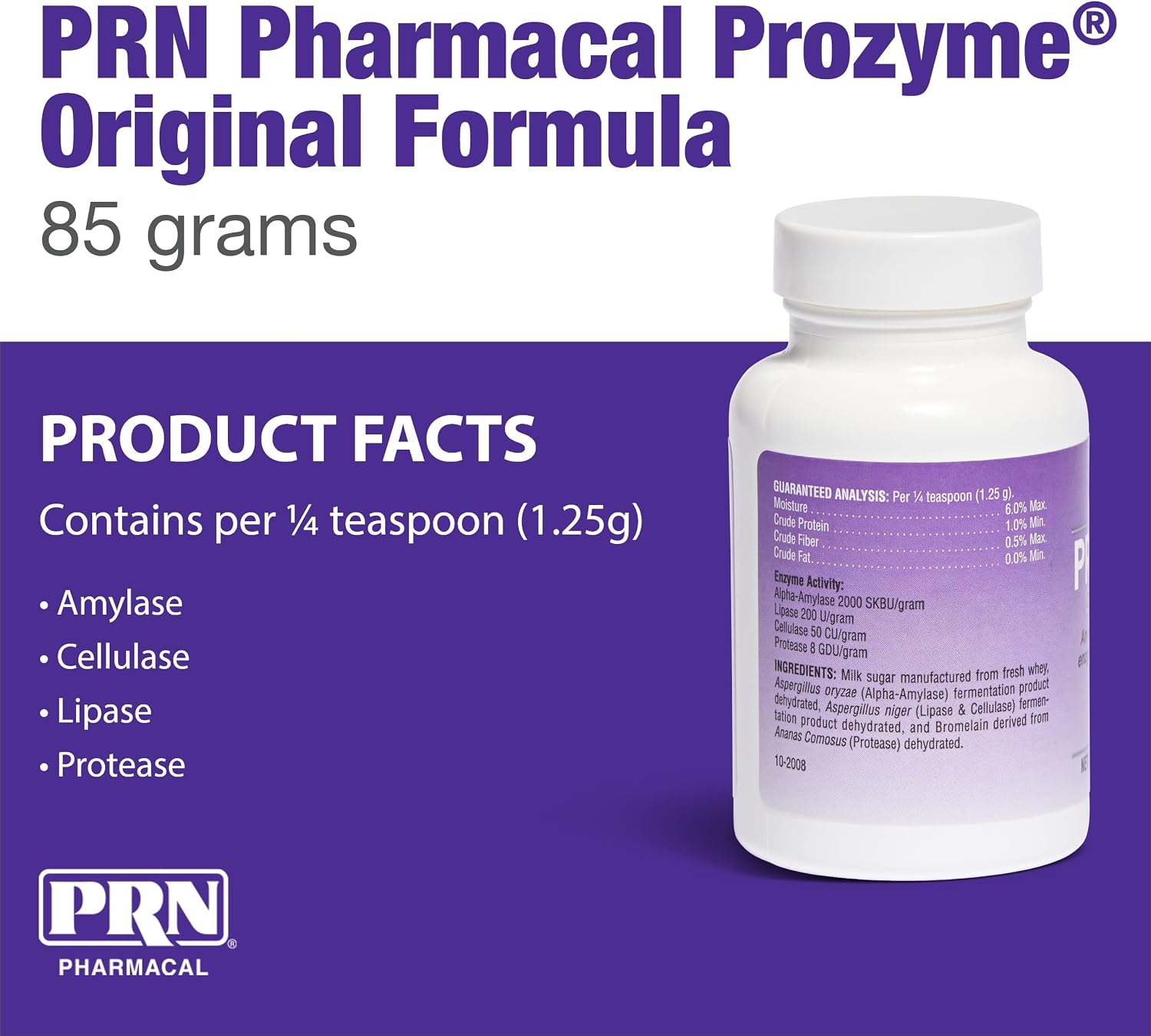 PRN Pharmacal ProZyme - Digestive Enzyme Supplement for Dogs and Cats - 85 g