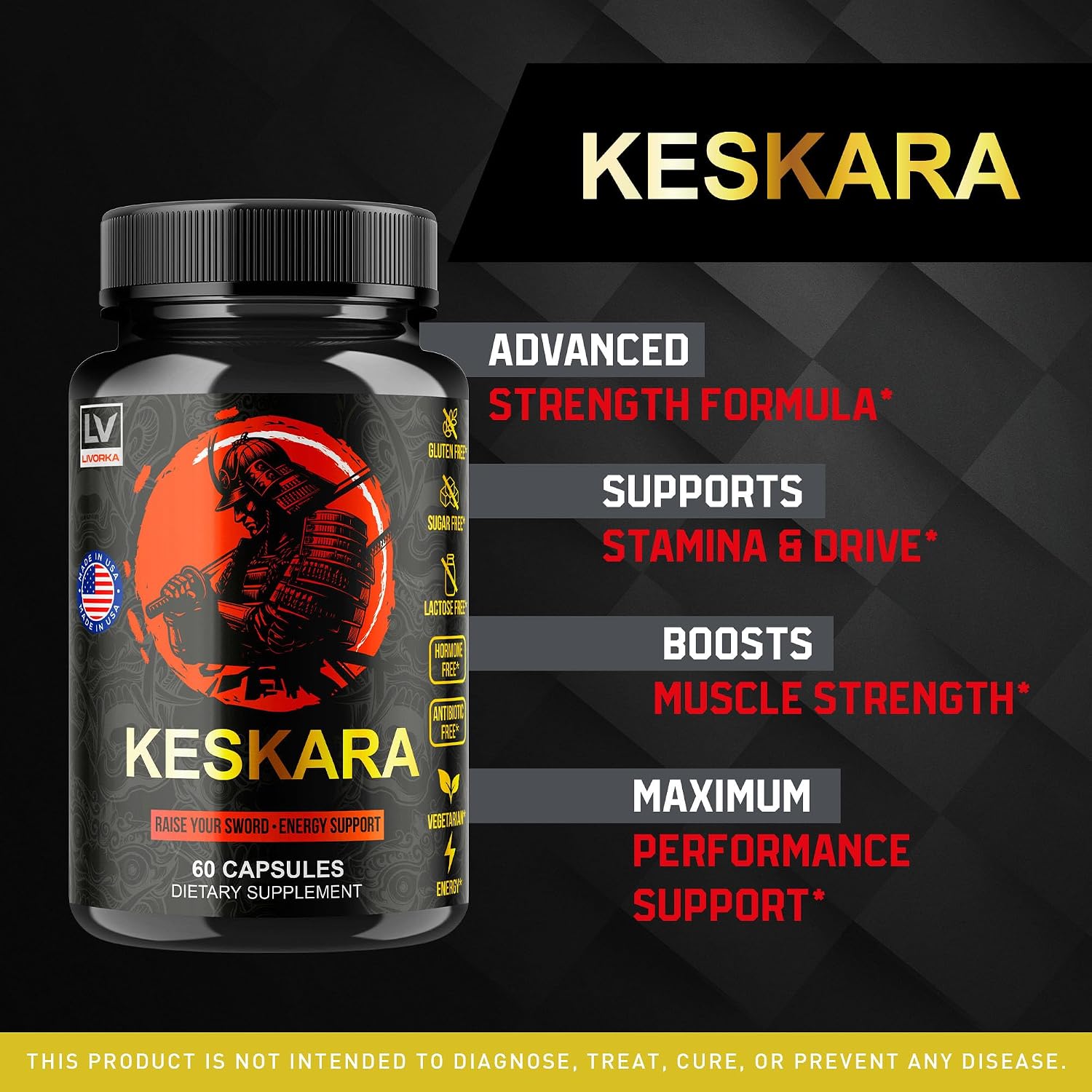 Keskara Pills for Men, 180 Cápsulas (3 Paquetes)
