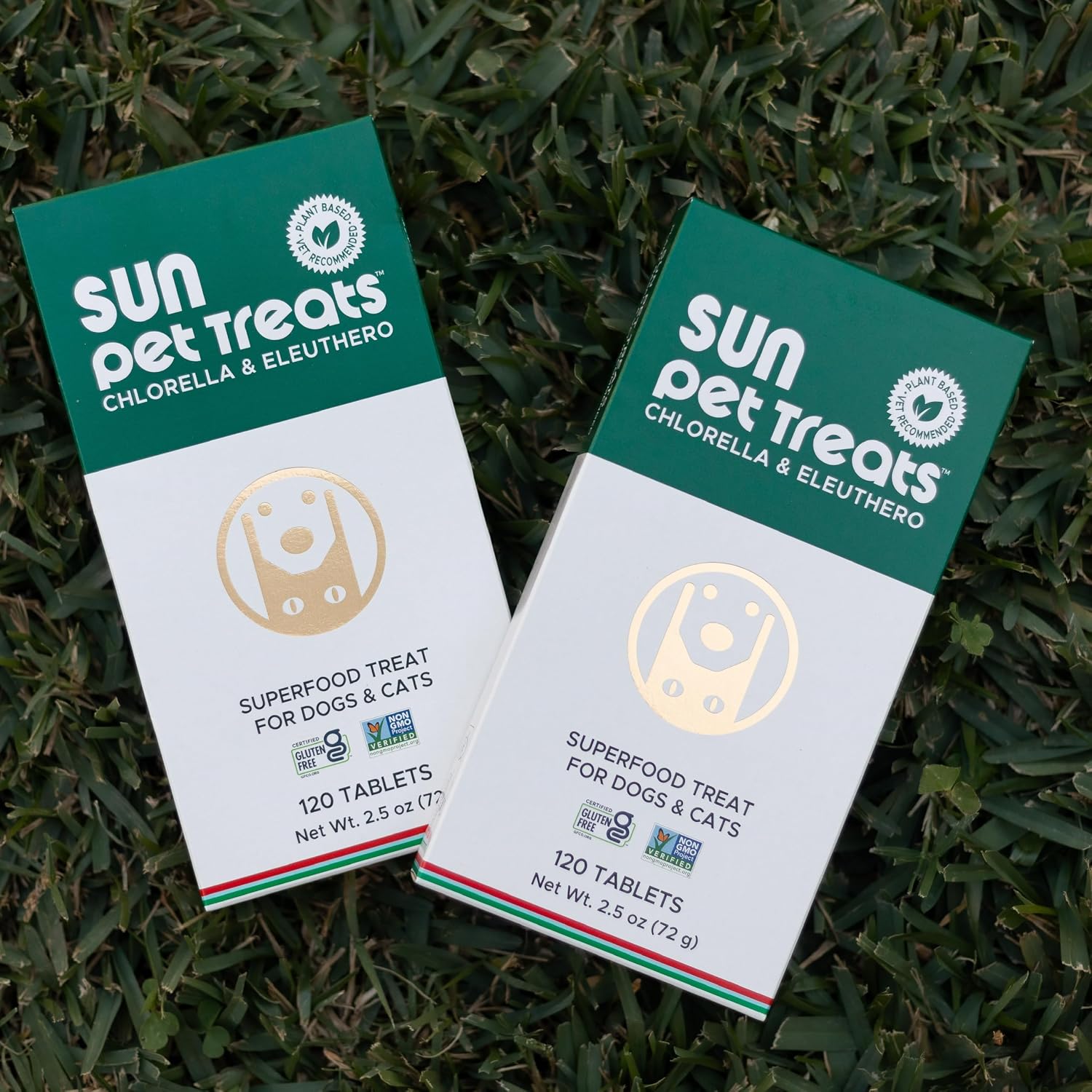 Sun Chlorella Sun Premios para Mascotas - Suplemento verde superfood para perros y gatos - 120 premios