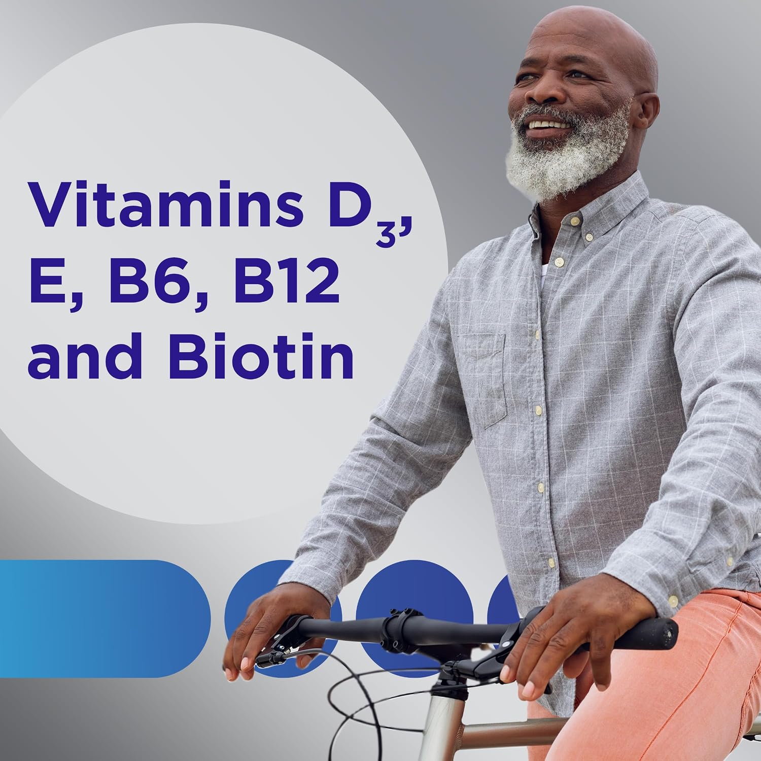 Centrum MultiGummies para Hombres 50 Plus, Multivitamínico con Vitaminas D3, E, B6, B12, Sabor a Frutas Variadas - 140 Gominolas