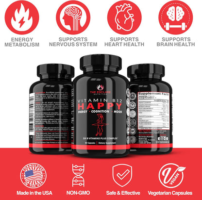 ENCLARE NUTRITION Complejo B con Vitamina – Metabolismo energético normal: Las vitaminas B1, B2, B3, B5, B6 y B12 – Image 10