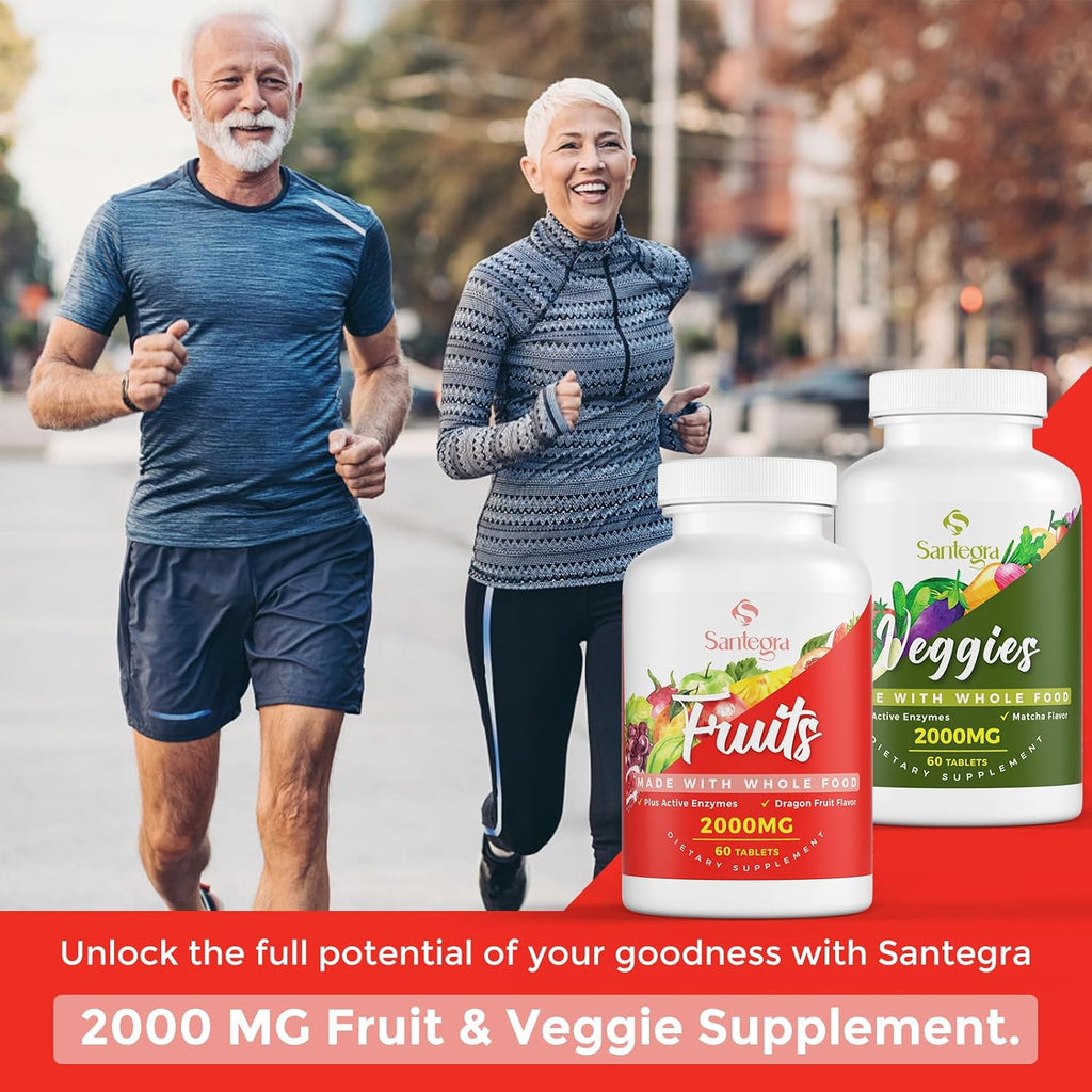 Santegra Suplemento de Frutas y Verduras 2000 mg, 35+ Frutas y Verduras, 240 Comprimidos