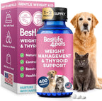 BestLife4Pets Weight & Thyroid Support – Suplemento Natural para el Control de Peso en Perros y Gatos – 400 Comprimidos
