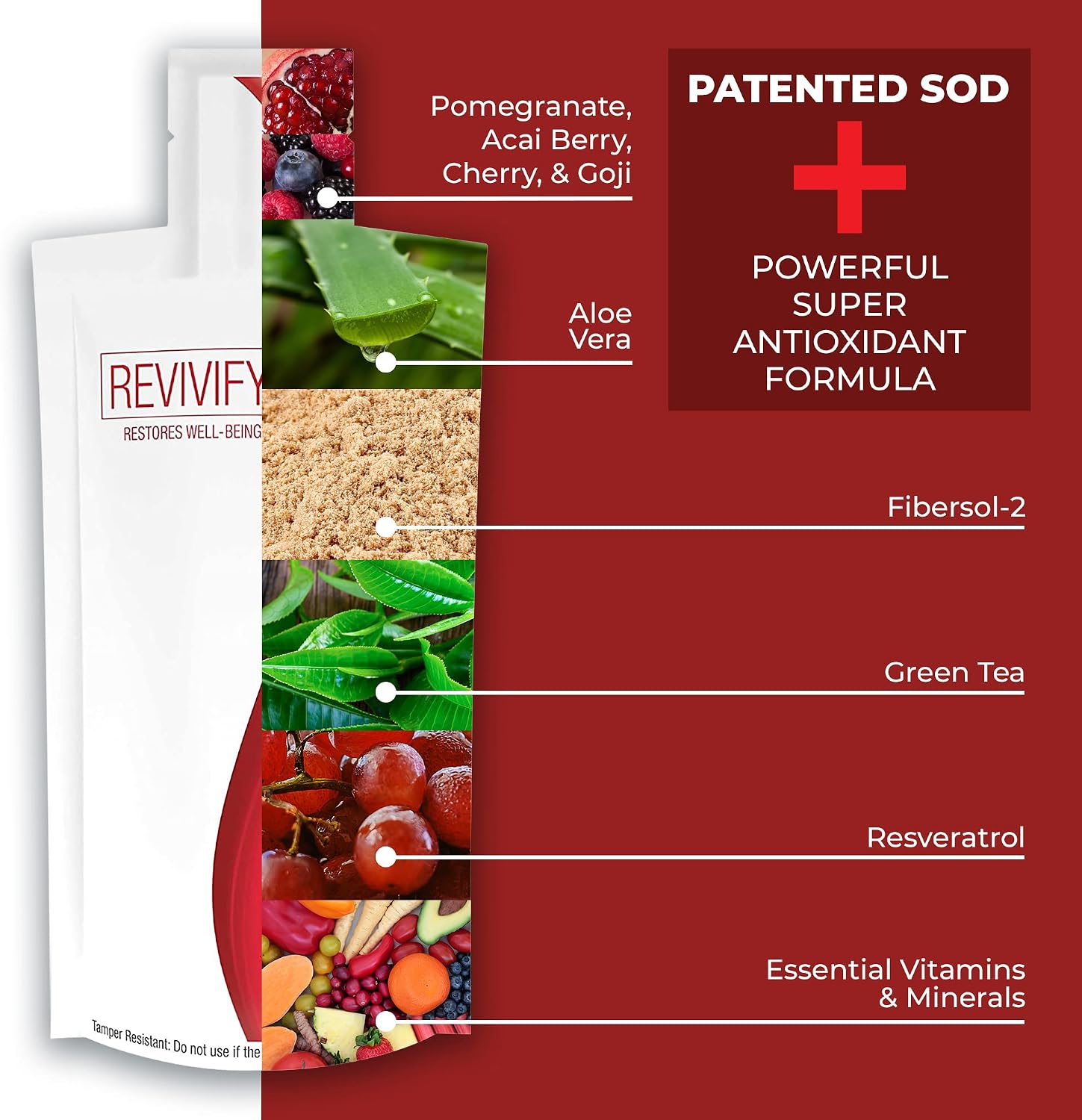 REVIVIFY Pro-Vitality Gel Oral - Superóxido Dismutasa (SOD), Fibra Soluble y Frutas, 30 días