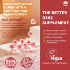 Vitamina D3 K2 Gummies 5000UI + 10000UI con Calcio y K2 MK-7 - Pack de 2