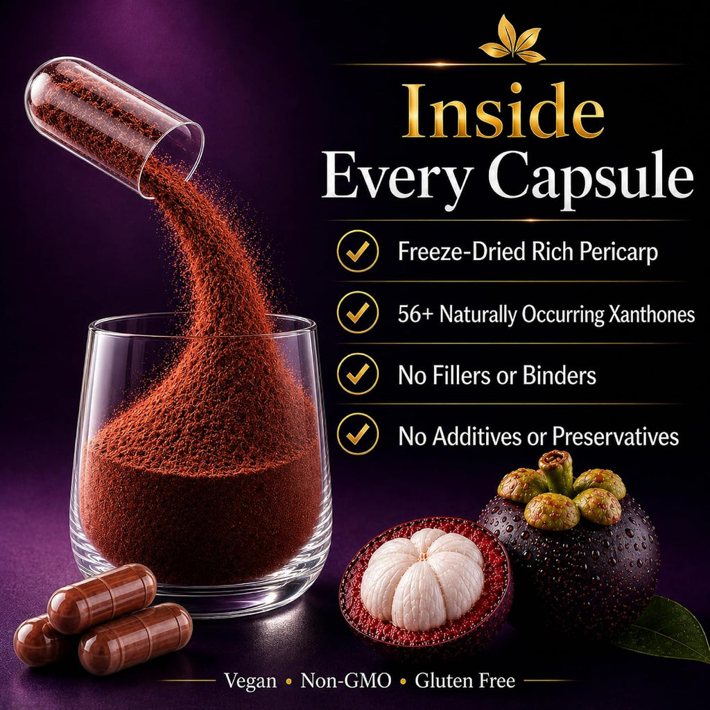 Natural Home Cures Mangostán Liofilizado en Cápsulas, 515 mg, 480 Cápsulas Veganas (4 Botellas)