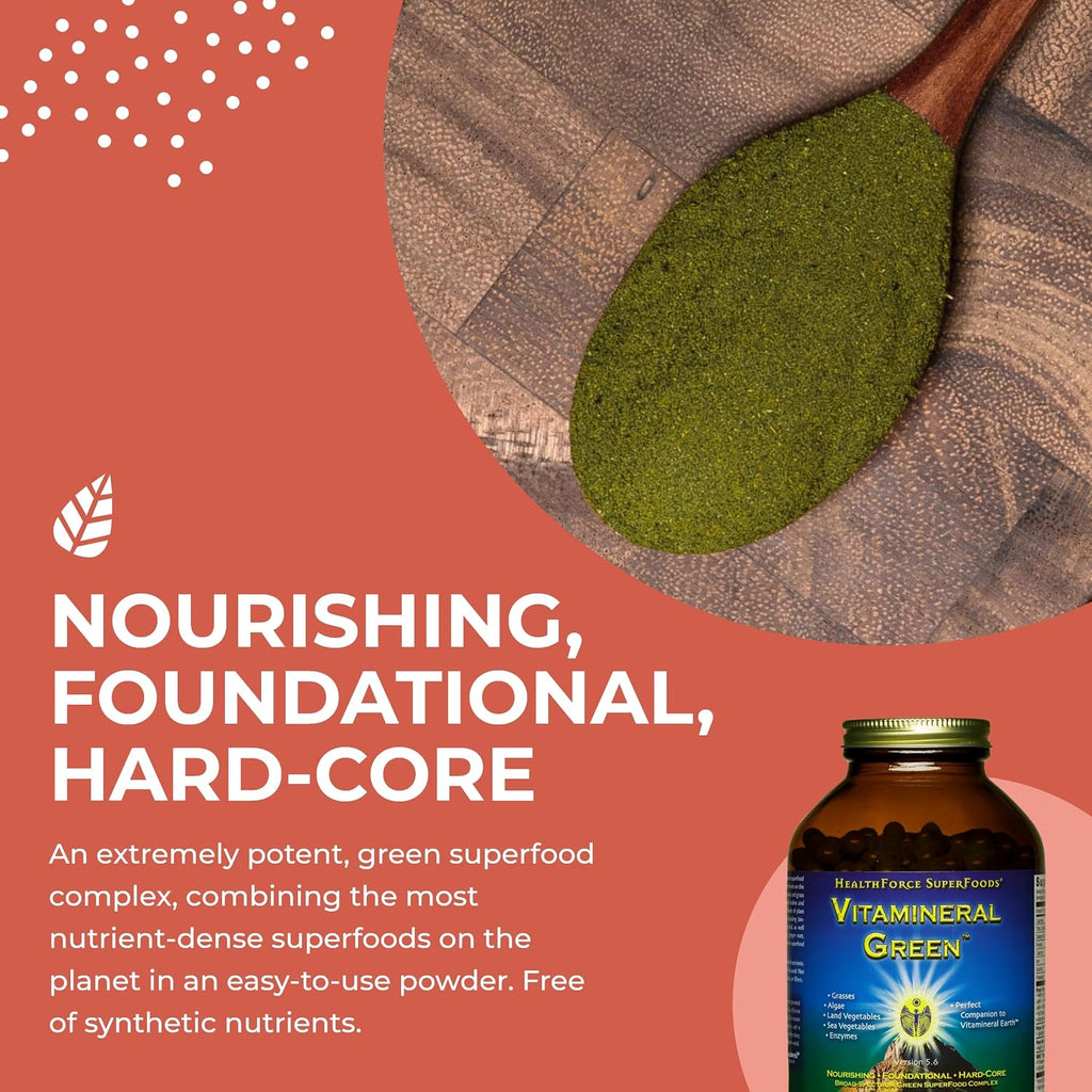 HEALTHFORCE SUPERFOODS Vitamineral Green - Suplemento de Superalimentos Verdes - 400 Cápsulas