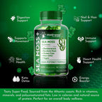 WELLNESS LABSRX Gominolas de Musgo Marino, 3200mg Irish Sea Moss Sabor a Baya Mixta con Bladderwrack y Raíz de Bardana - Apoyo para la Piel, Energía e Inmunidad - 90 Unidades