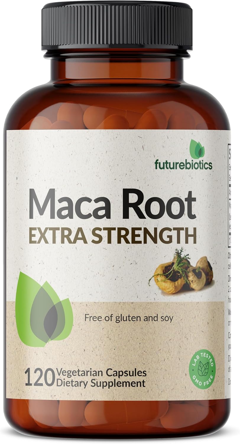 Futurebiotics Maca Root Extra Strength – 120 Cápsulas Vegetales – Apoyo para Energía, Vitalidad y Salud Reproductiva