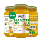 MAX FIT Gel de Sea Moss con Maca y Ashwagandha – 24 oz (680 g) – Silvestre de Santa Lucía – 92 Vitaminas y Minerales – Puro y No GMO