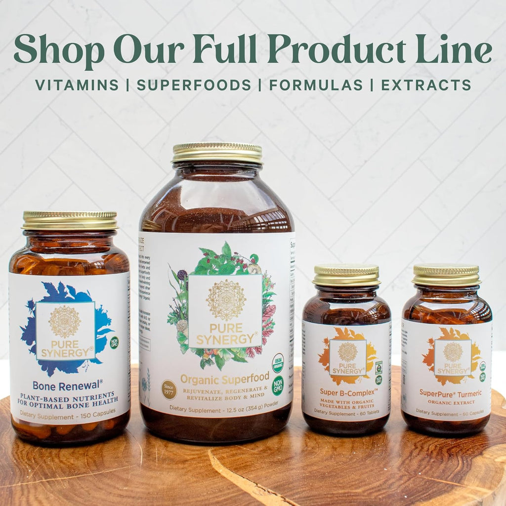 PURE SYNERGY D3 + K2 Complex | Complejo Vegano de Vitamina D3 y K2 con Algas Orgánicas y Alimentos Integrales | 60 Cápsulas