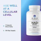 DR. EMIL NUTRITION NAD+ Boost - Nicotinamida Ribósido con Berberina, L-Teanina, Niacina y Cobre - 30 días